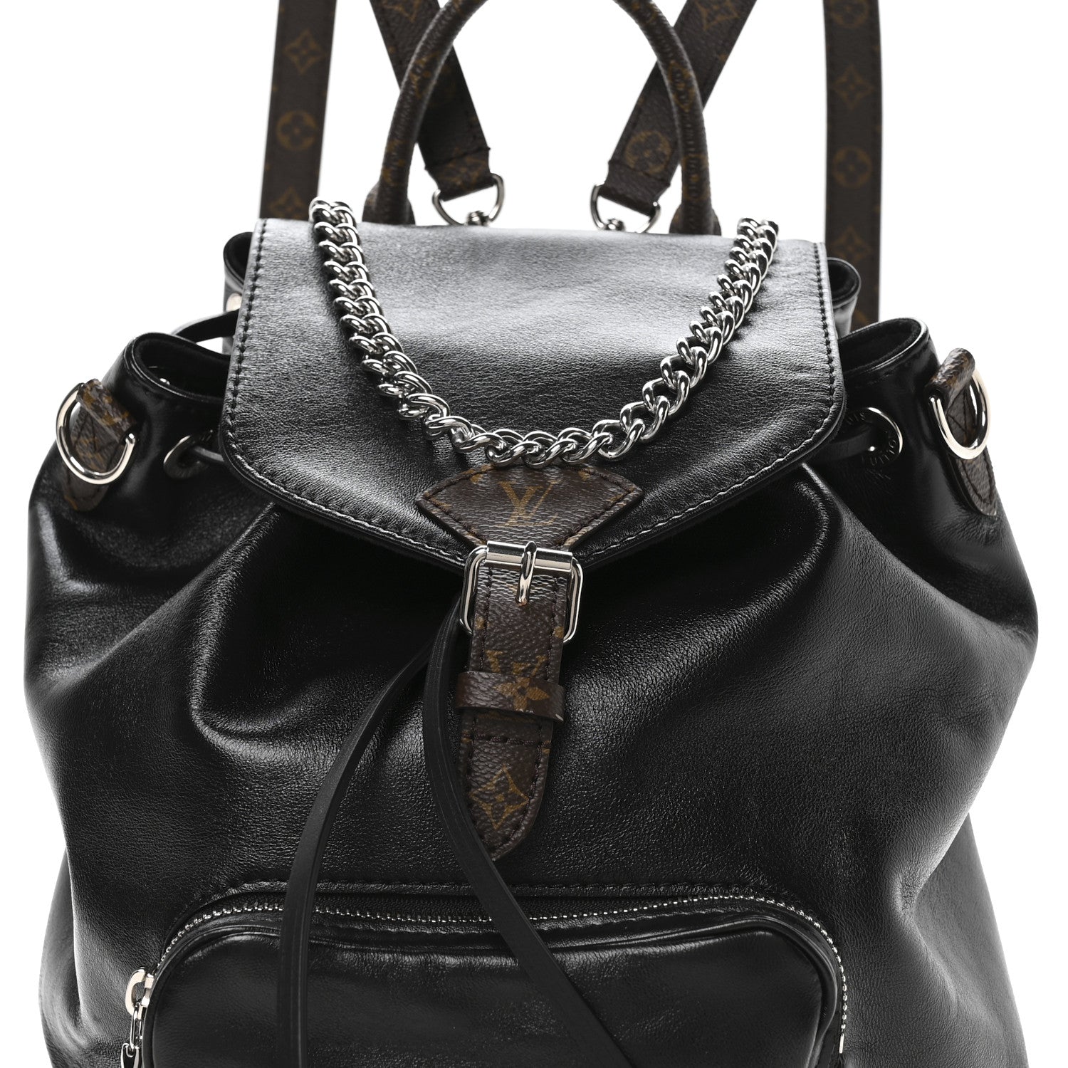 Louis Vuitton Lambskin Monogram Montsouris Vibe PM Black