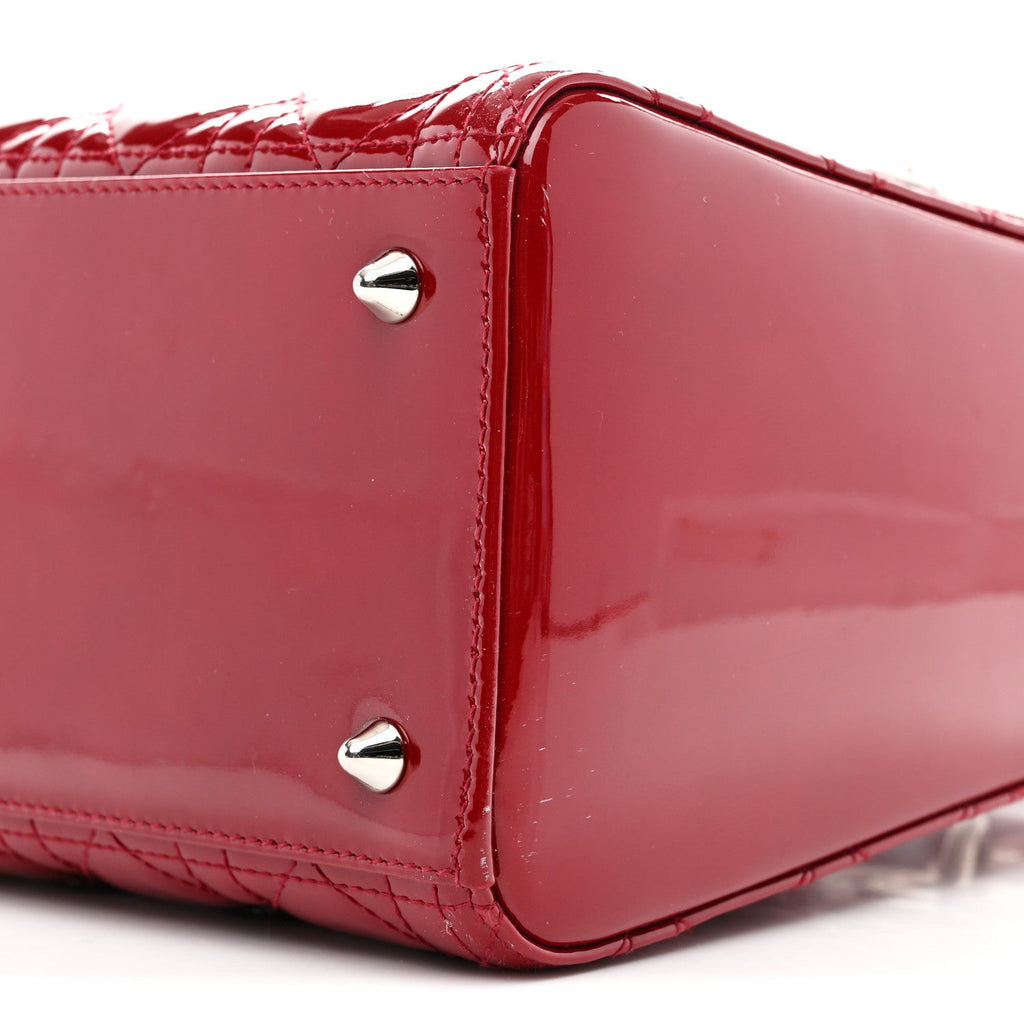 Christian Dior Patent Cannage Medium Lady Dior Red