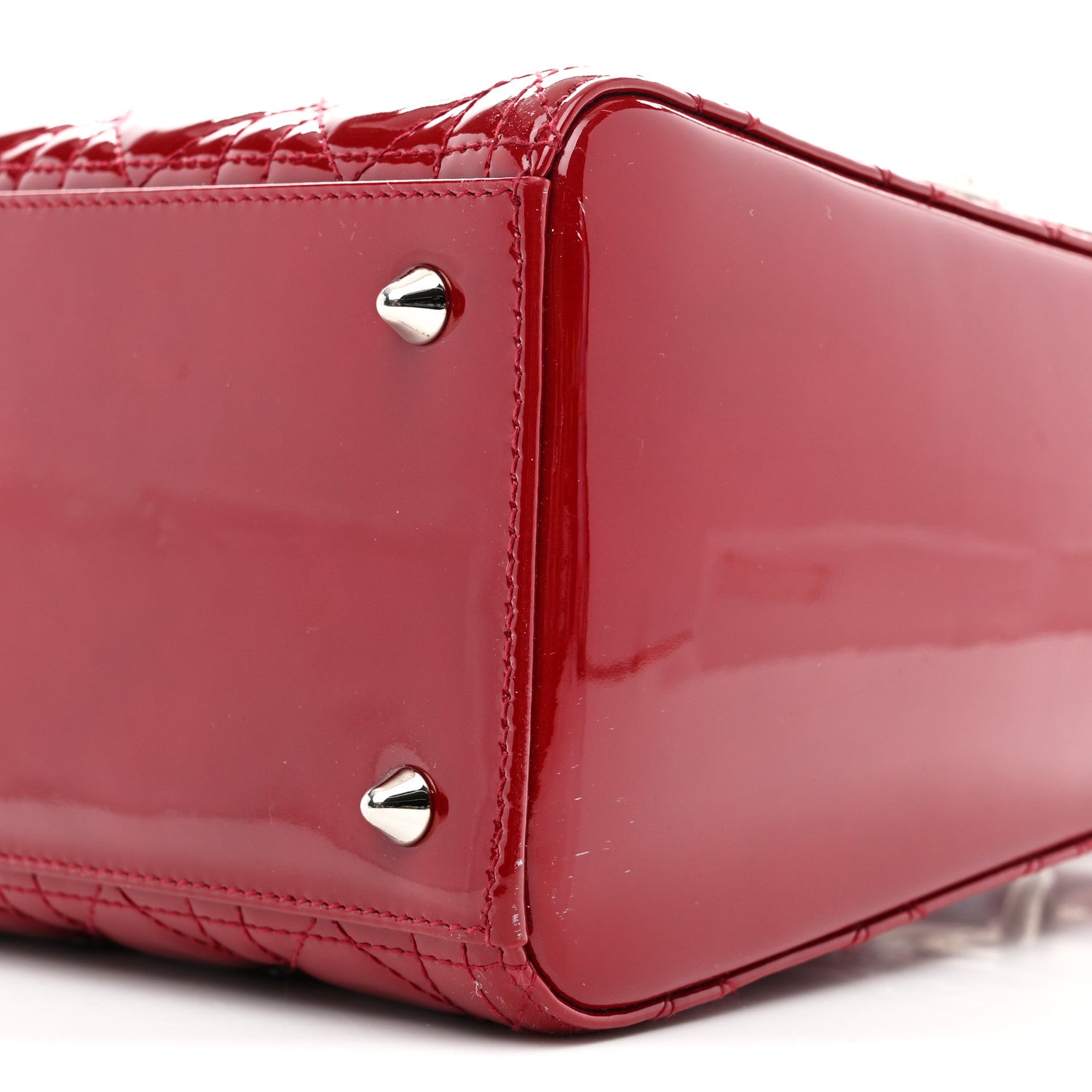 Christian Dior Patent Cannage Medium Lady Dior Red