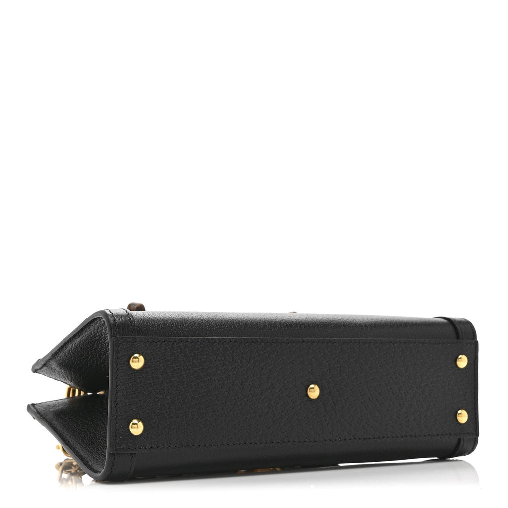 Gucci Textured Dollar Calfskin Web Small Diana Shoulder Bag  Black