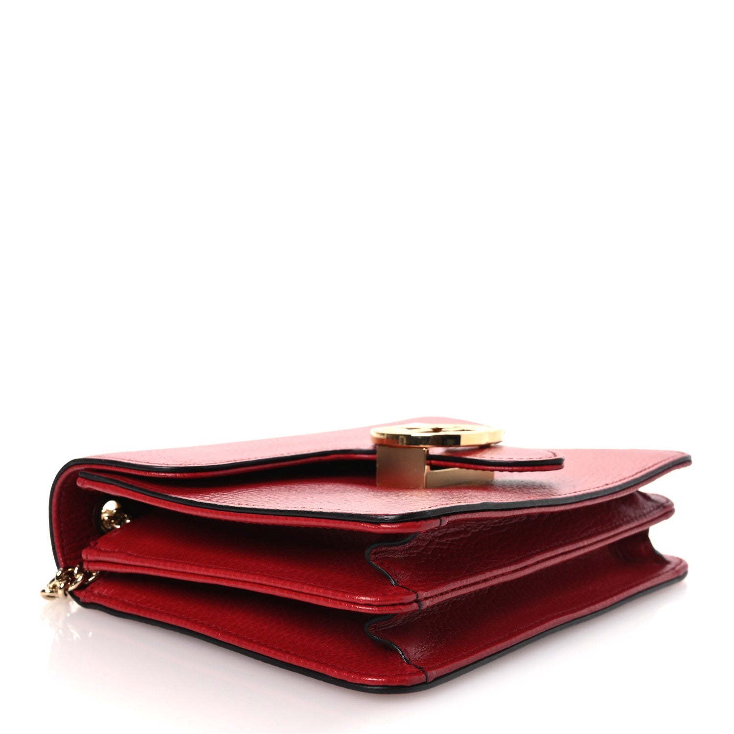 Gucci Dollar Calfskin Small Interlocking G Shoulder Bag Red
