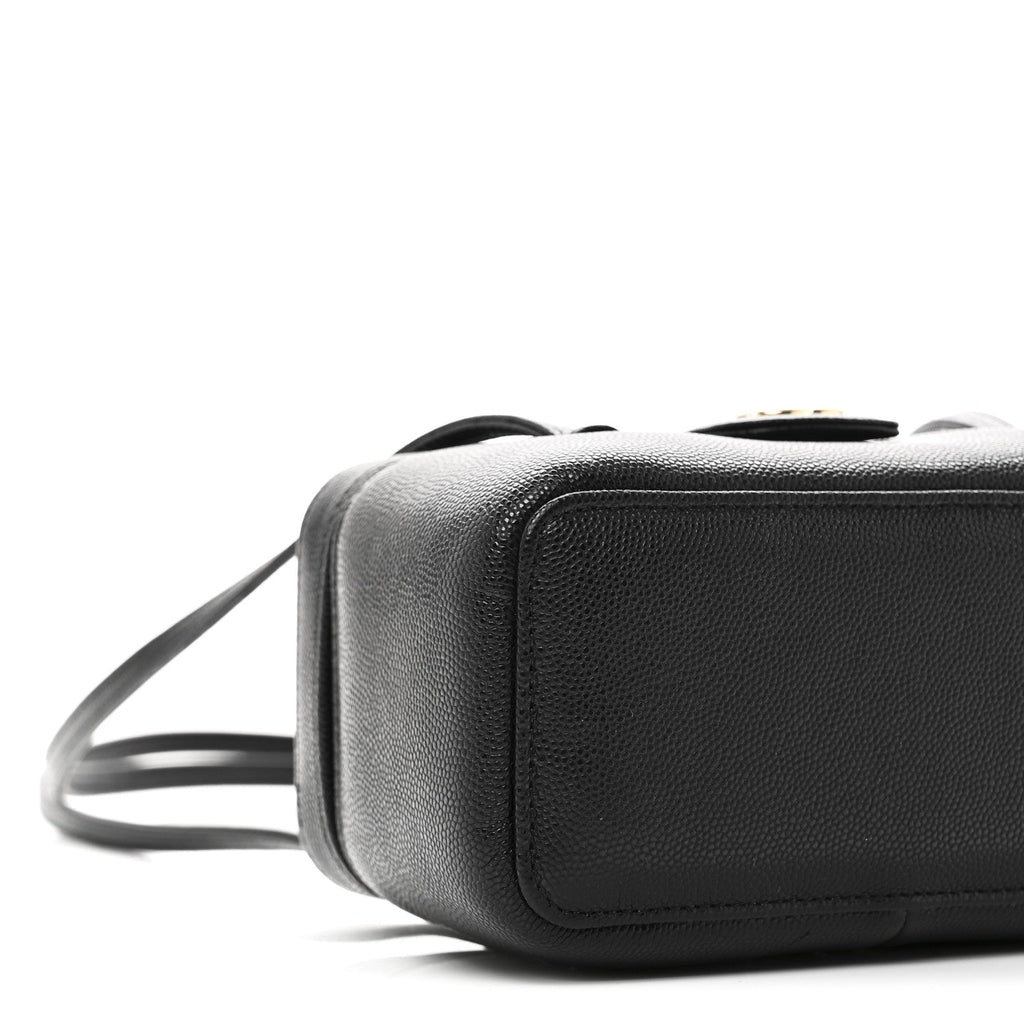 Chanel Shiny Caviar Preppy Coco Long Vanity With Strap Black