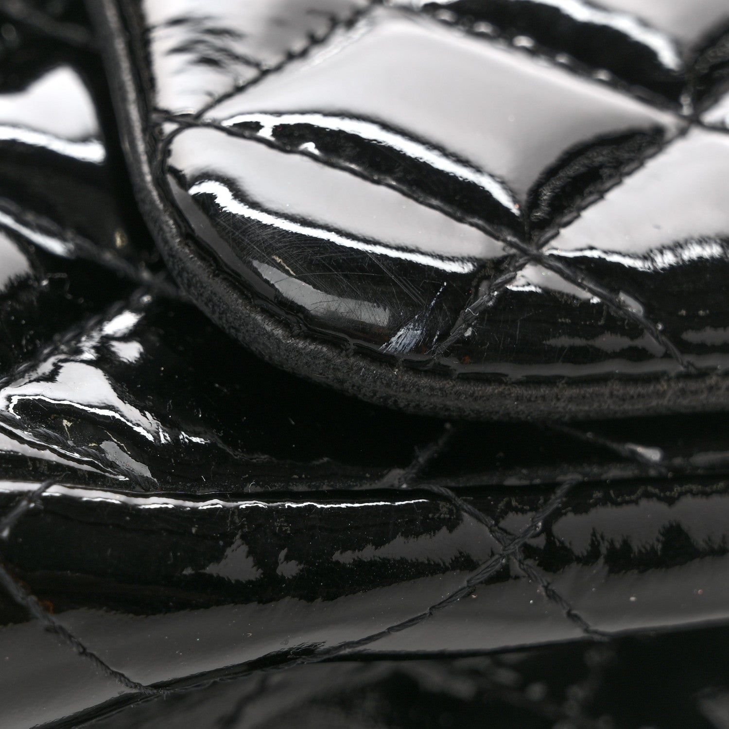Chanel Patent Calfskin Quilted Mini Square Flap Black