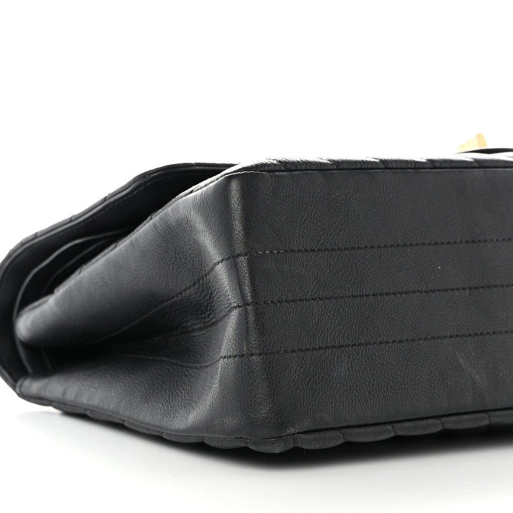 Chanel Crumpled Calfskin Chevron Quilted 2.55 Reissue 226 Black