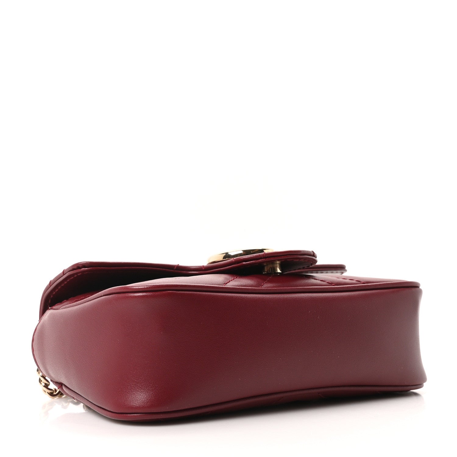 Gucci Calfskin Matelasse Super Mini GG Marmont Shoulder Bag Rosso Ancora