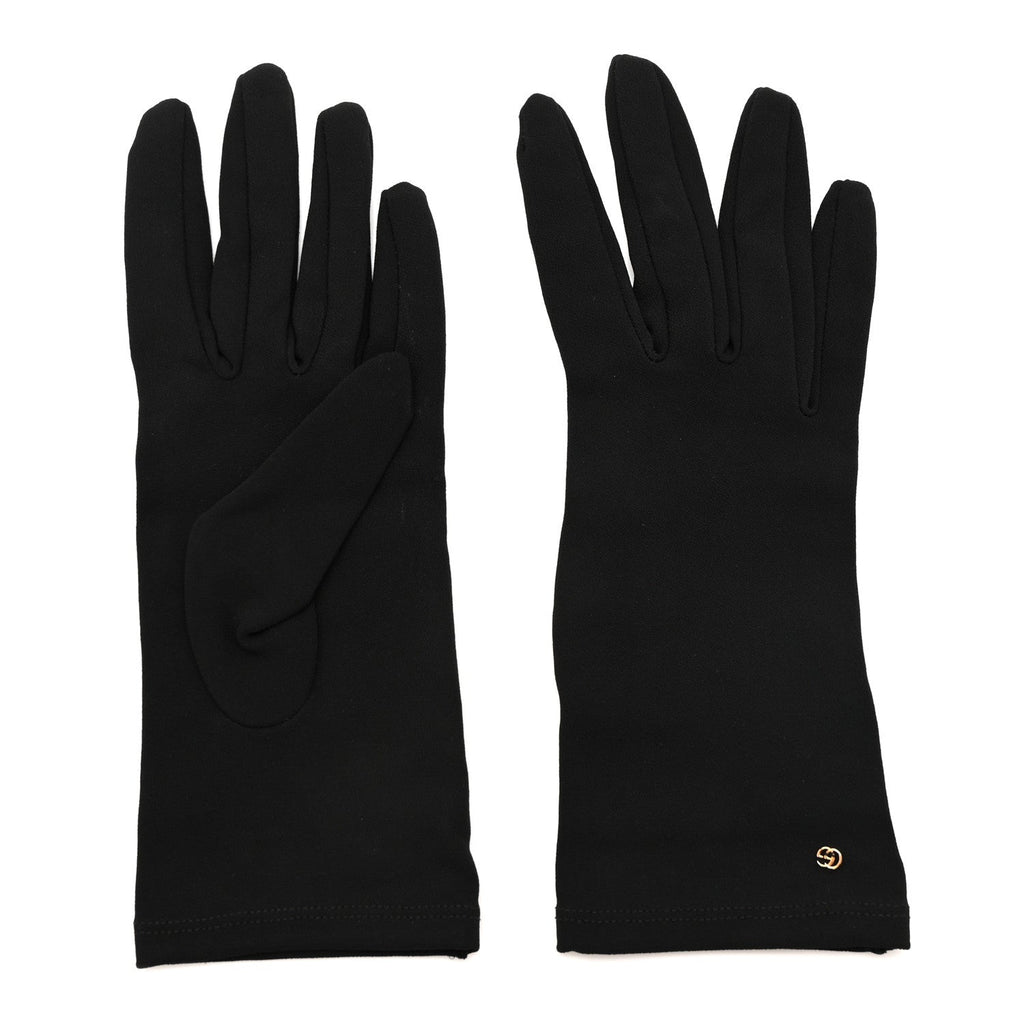 Gucci Viscose Interlocking G Cady Gloves 7.5 Black
