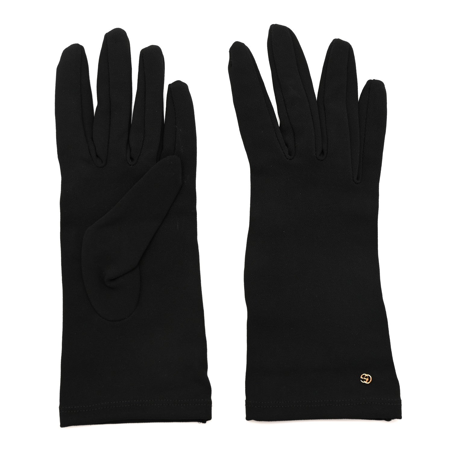 Gucci Viscose Interlocking G Cady Gloves 7.5 Black