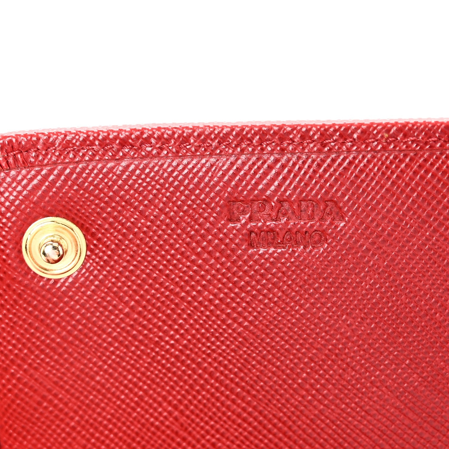 Prada Saffiano Metal Continental Flap Wallet Fuoco