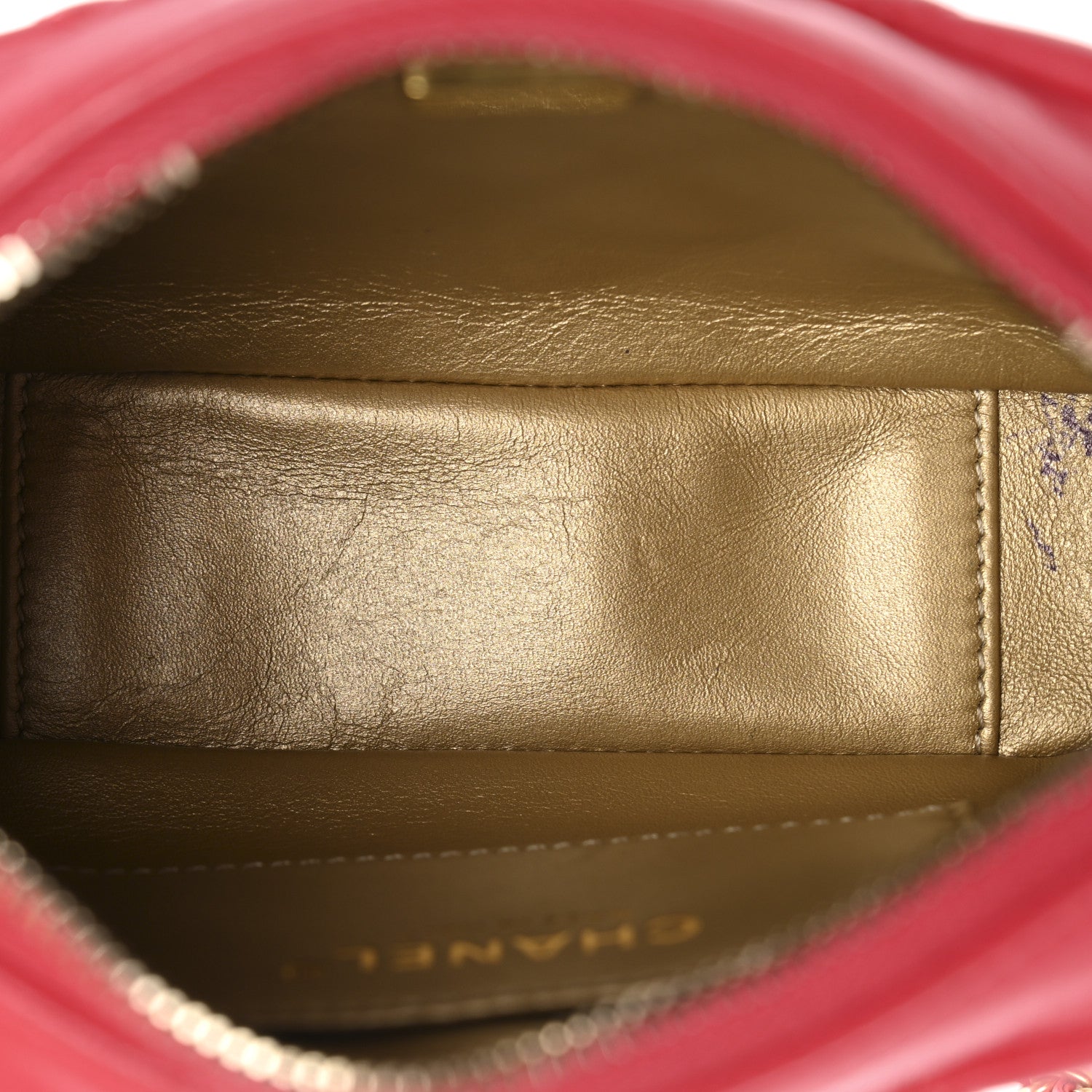 Chanel Lambskin Quilted CC Pearl Crush Camera Case Red