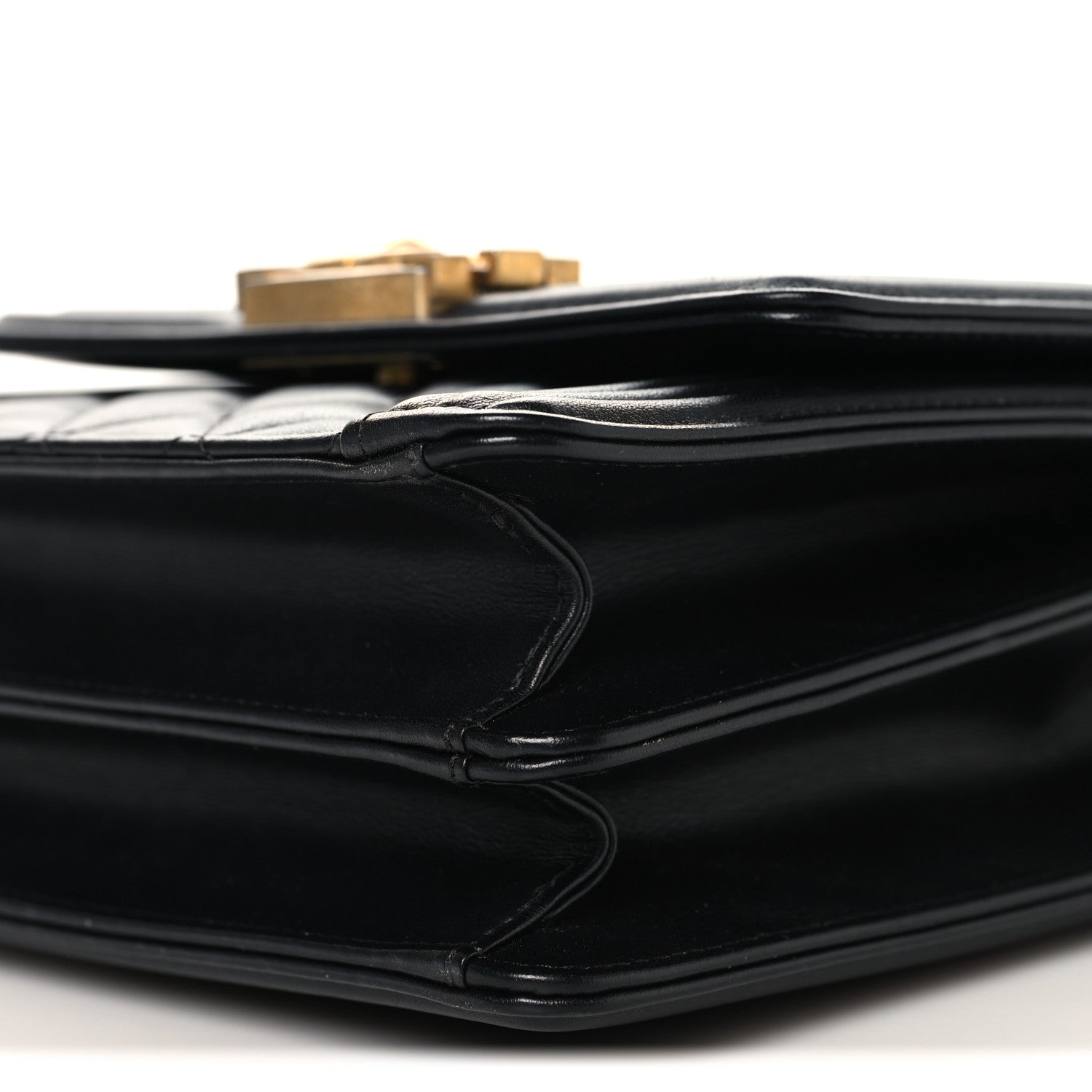 Chanel Calfskin Quilted North South Boy Flap Black