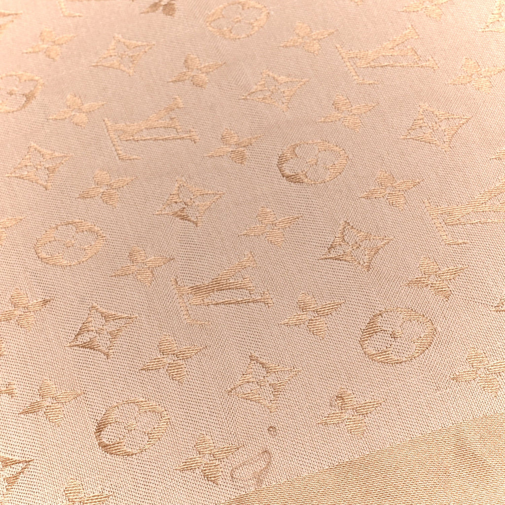 Louis Vuitton Silk Wool Monogram Denim Shawl  Beige Rose