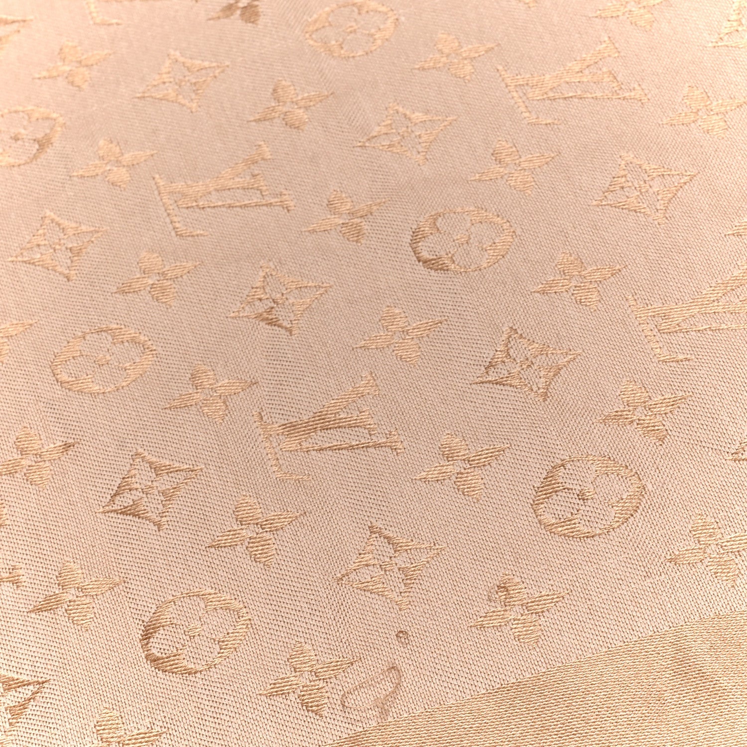 Louis Vuitton Silk Wool Monogram Denim Shawl  Beige Rose