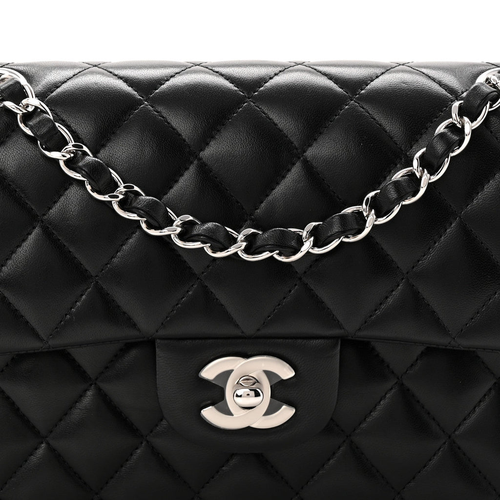 Chanel Lambskin Quilted Small Double Flap Black