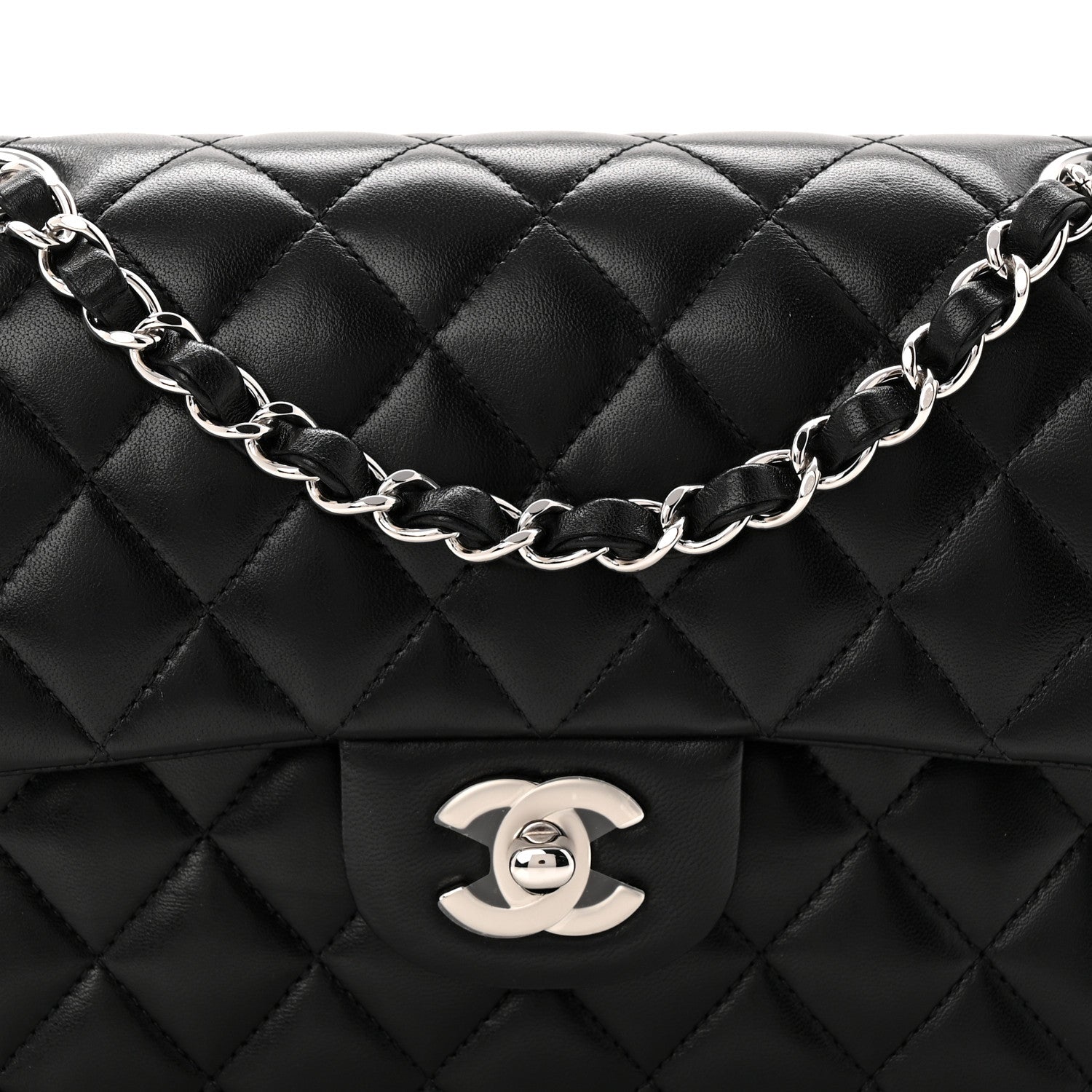 Chanel Lambskin Quilted Small Double Flap Black
