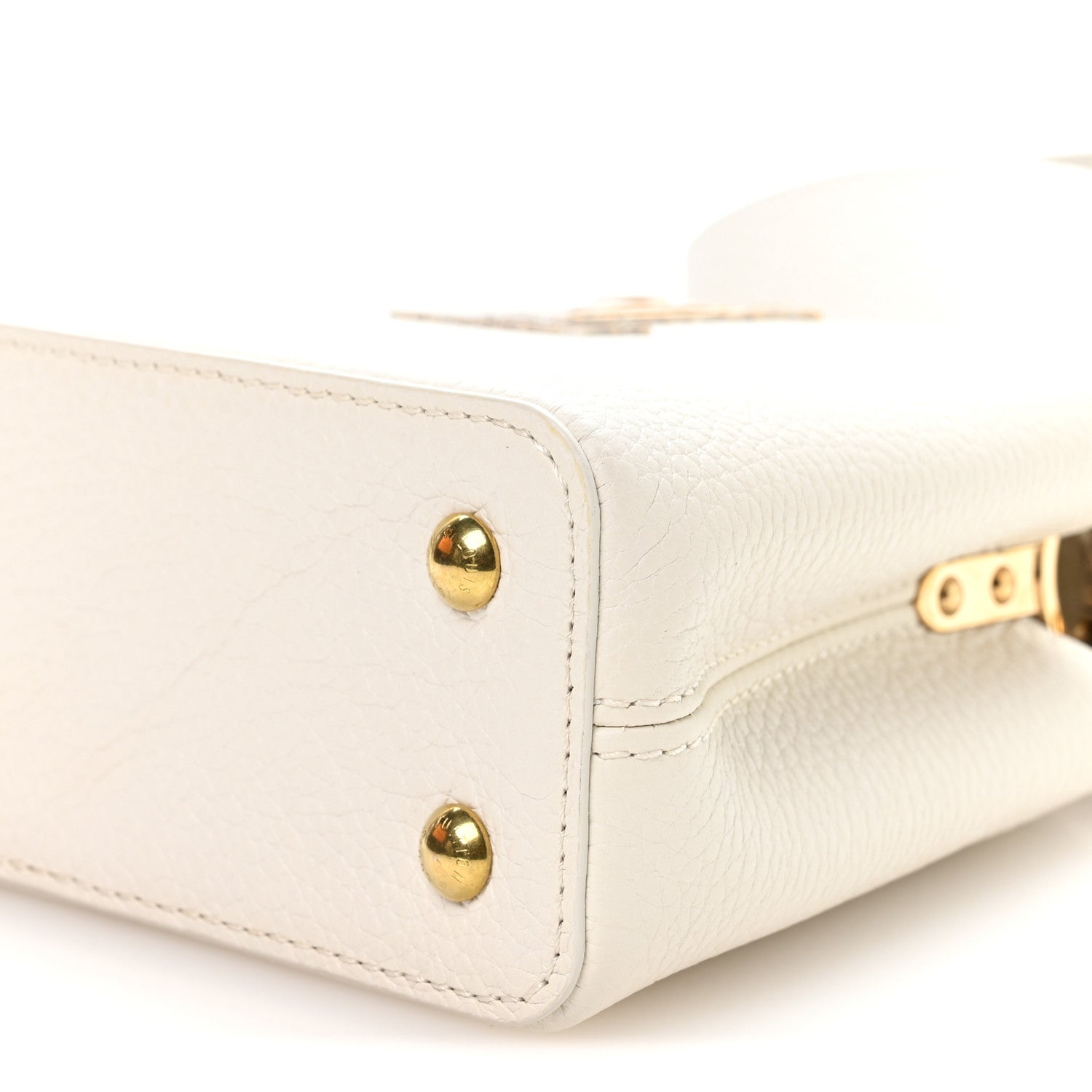 Louis Vuitton Taurillon Ayers Capucines Mini White Snow White