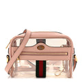 Gucci Vinyl Web Mini Ophidia Transparent Shoulder Bag Perfect Pink