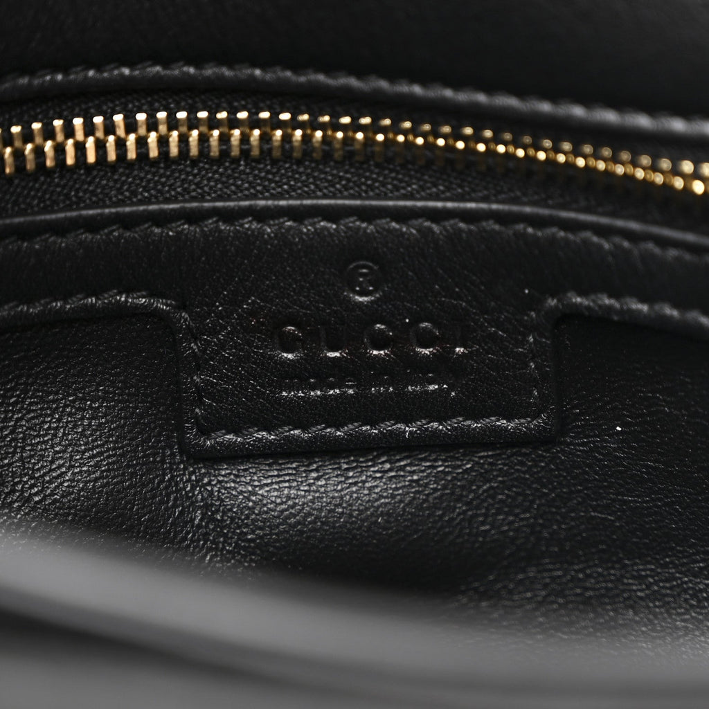 Gucci Roxy Calfskin Web Medium Studded Blondie Shoulder Flap Bag Black