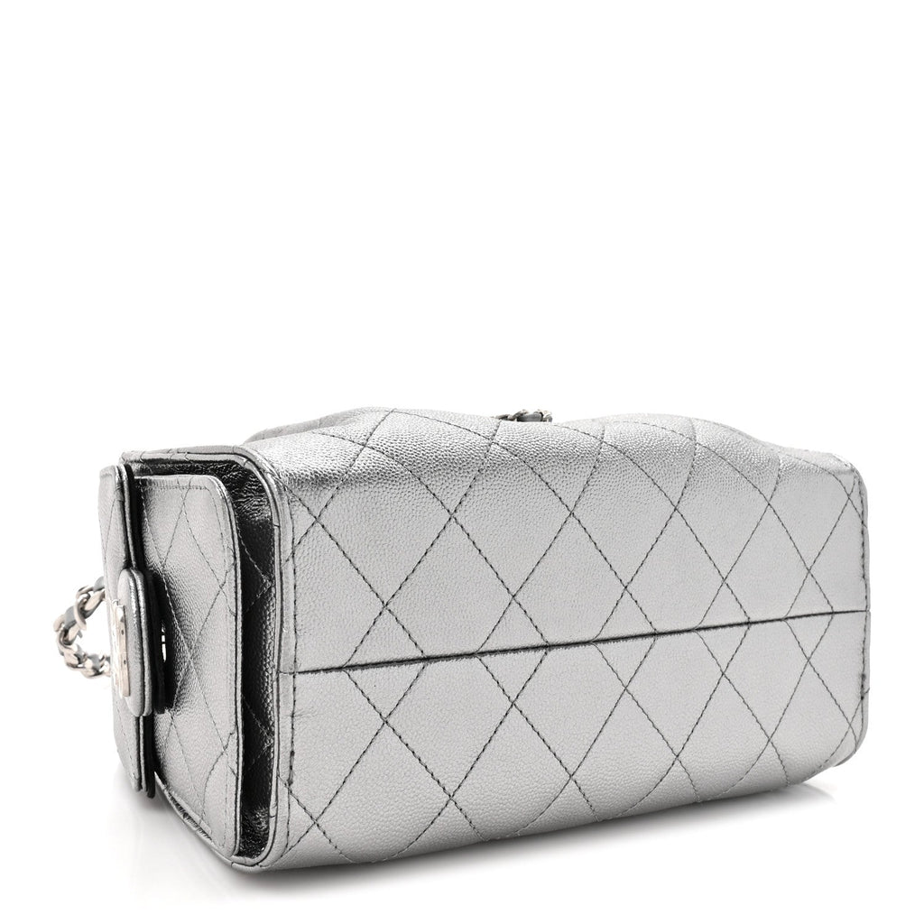 Chanel Metallic Caviar Quilted Mini Chanel 25 Handbag Anthracite