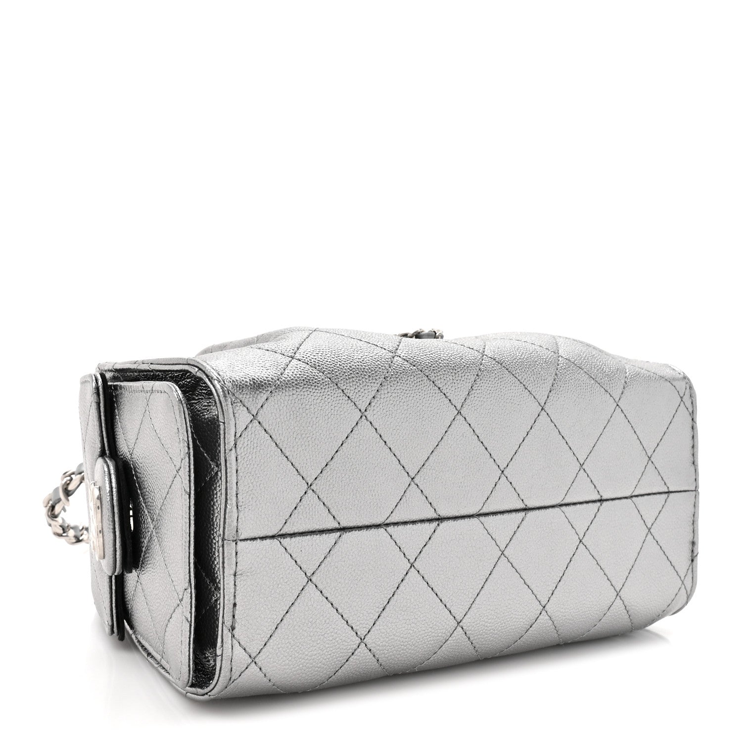 Chanel Metallic Caviar Quilted Mini Chanel 25 Handbag Anthracite