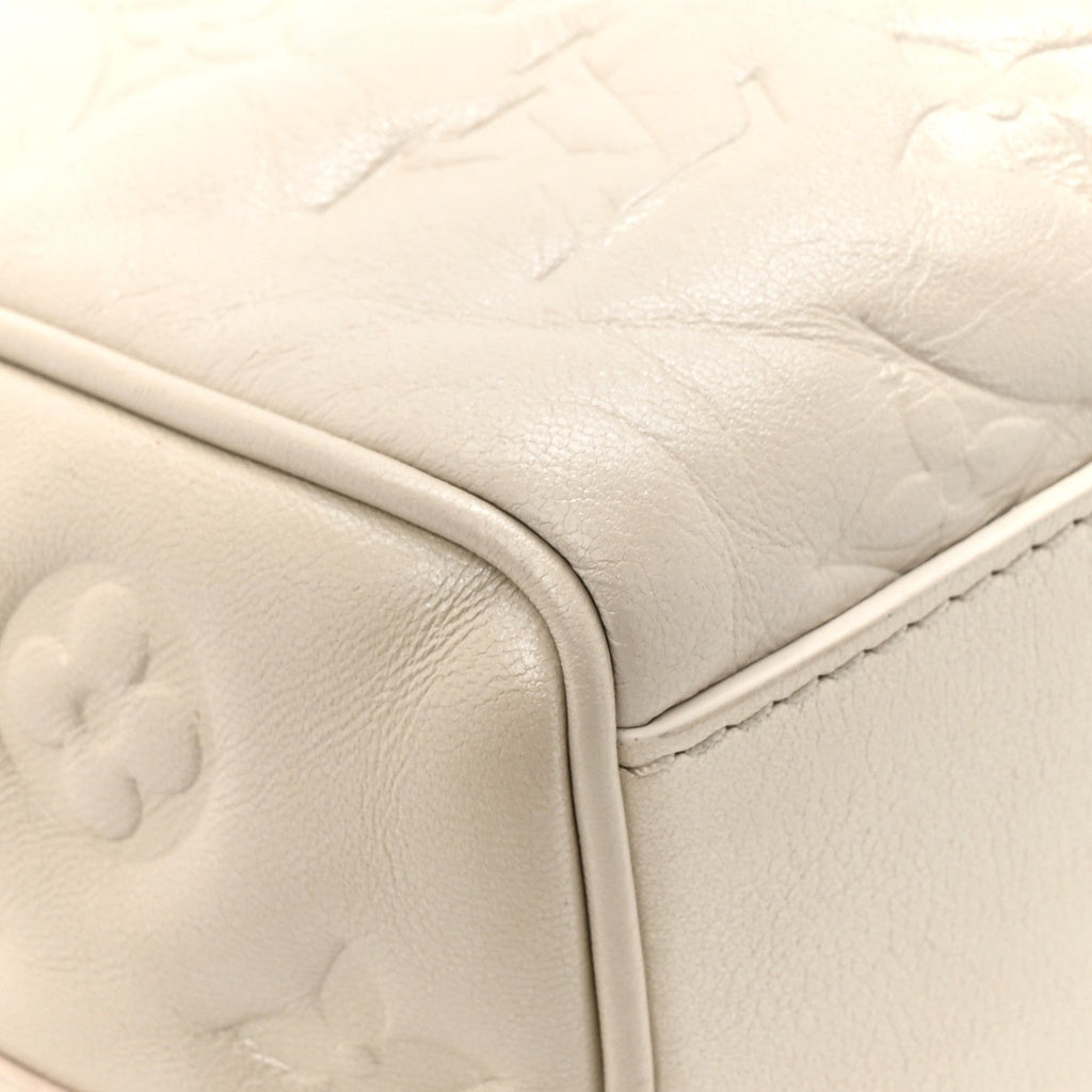 Louis Vuitton Lambskin Embossed Monogram Fall in Love Speedy 22 Bandouliere Ivory