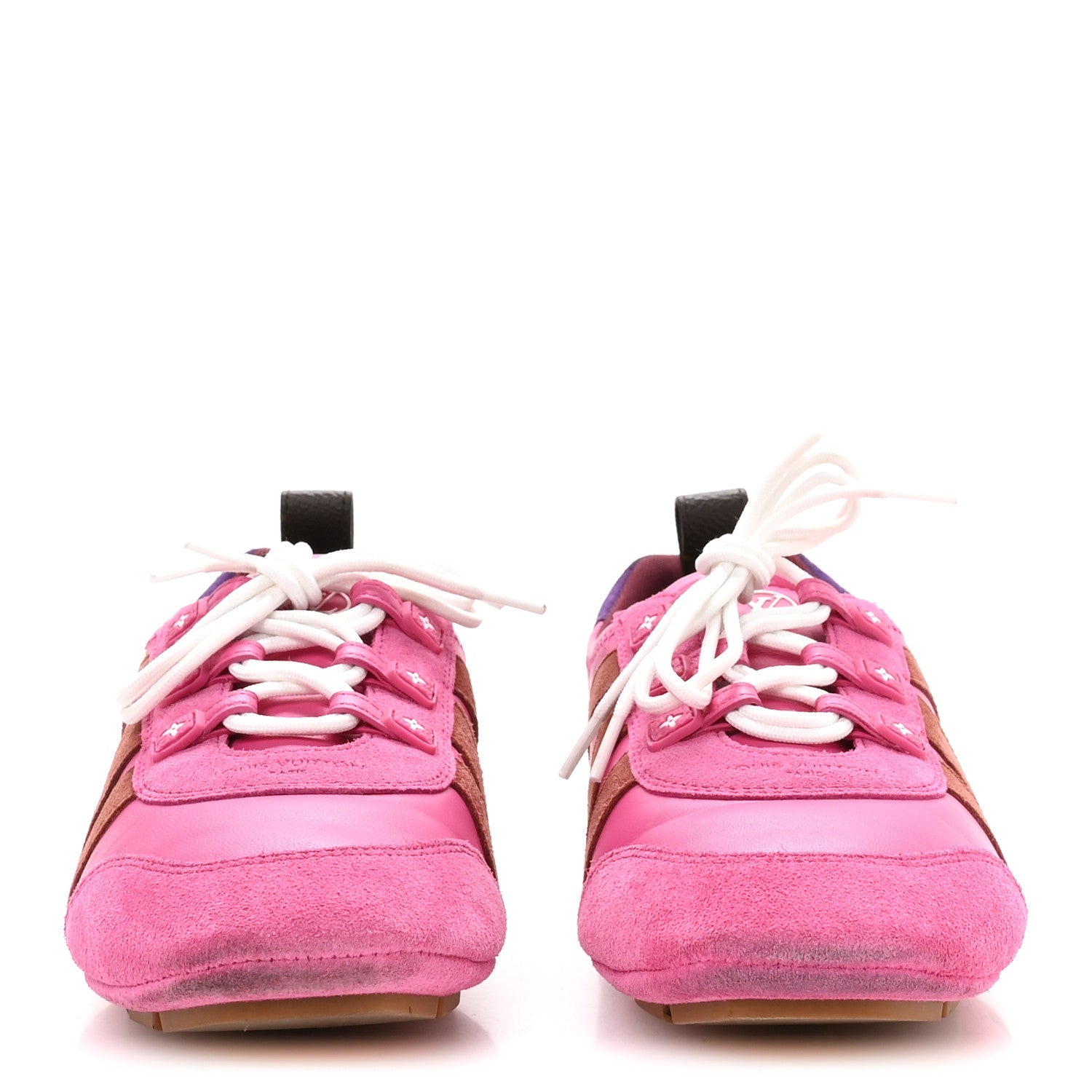 Louis Vuitton Suede Calfskin LV Sneakerina Sneakers 37 Fuchsia Pink