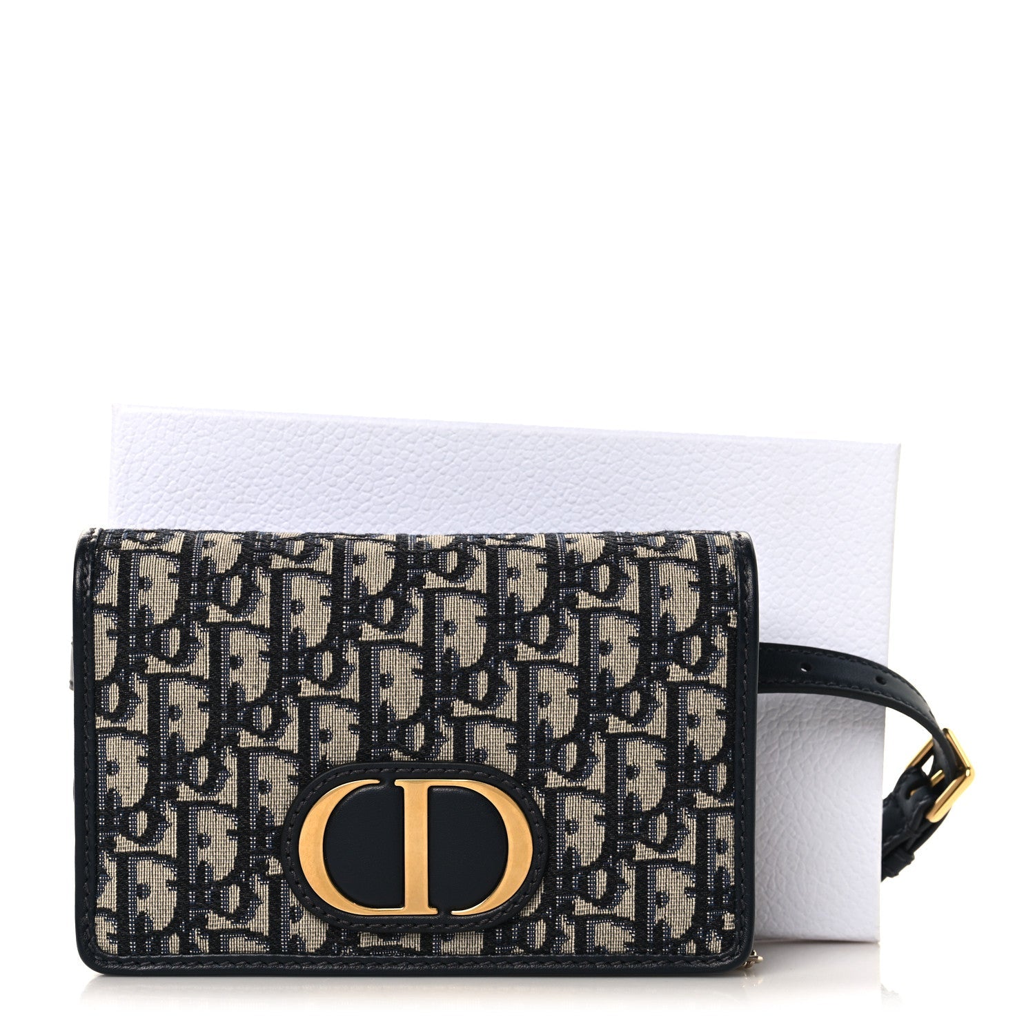 Christian Dior Oblique 30 Montaigne 2-In-1 Pouch Blue