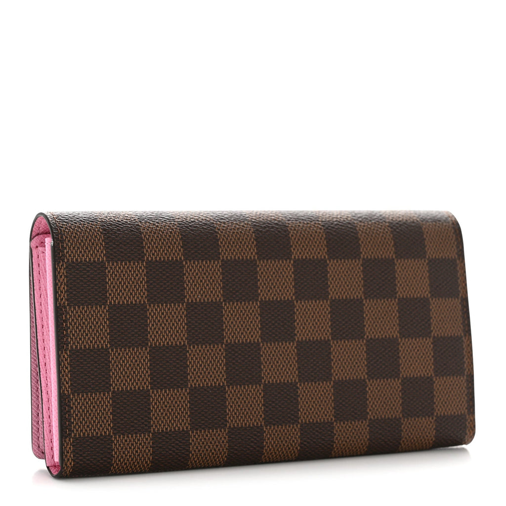 Louis Vuitton Damier Ebene 2022 Christmas Animation Paris Sarah Wallet Pink