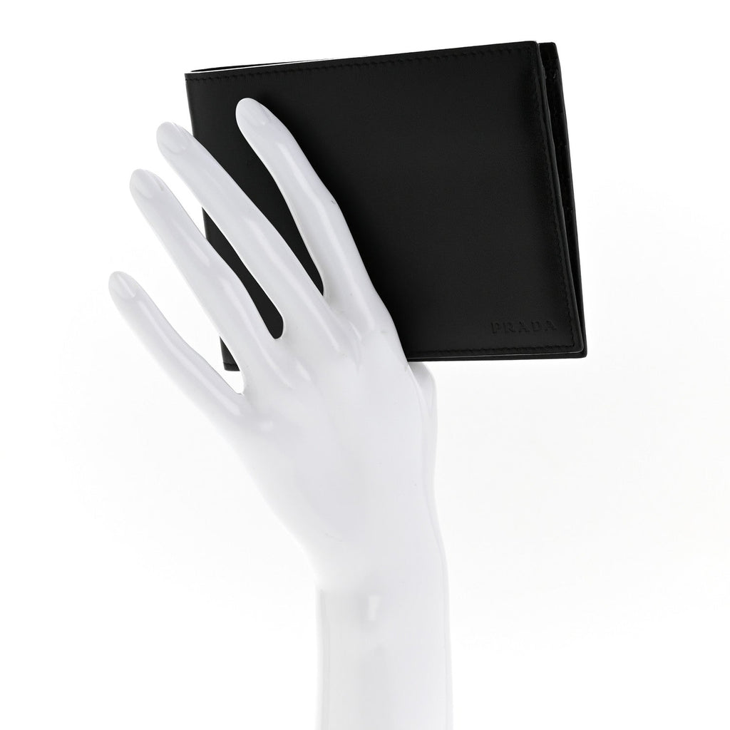 Prada Soft Calf Bi-Fold Wallet Black