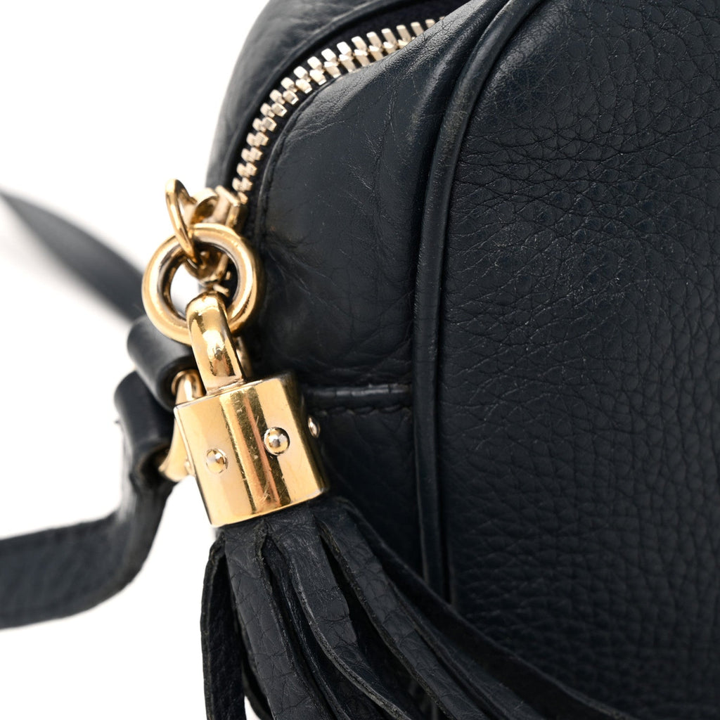 Gucci Pebbled Calfskin Small Soho Disco Bag Blue