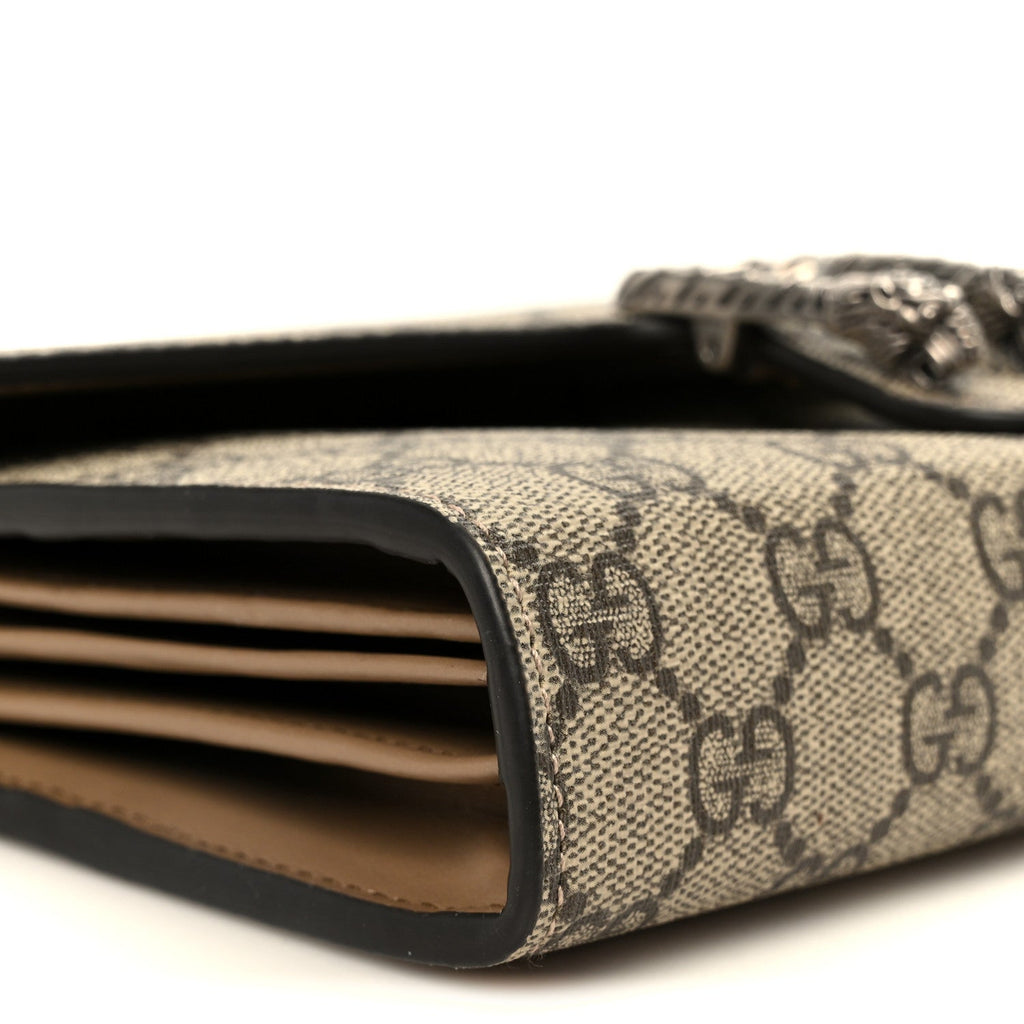 Gucci GG Supreme Monogram Mini Dionysus Chain Wallet Beige Taupe