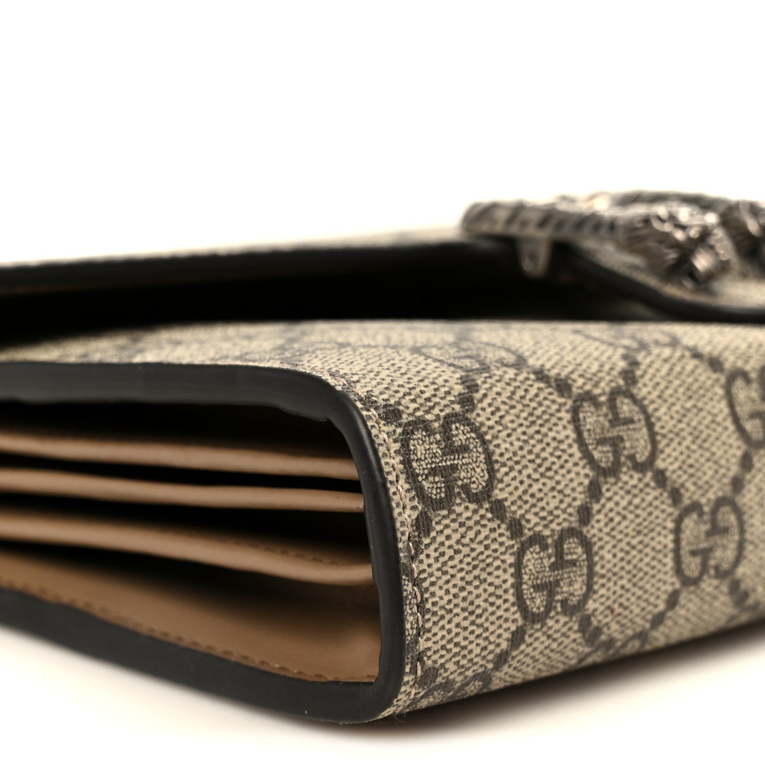 Gucci GG Supreme Monogram Mini Dionysus Chain Wallet Beige Taupe