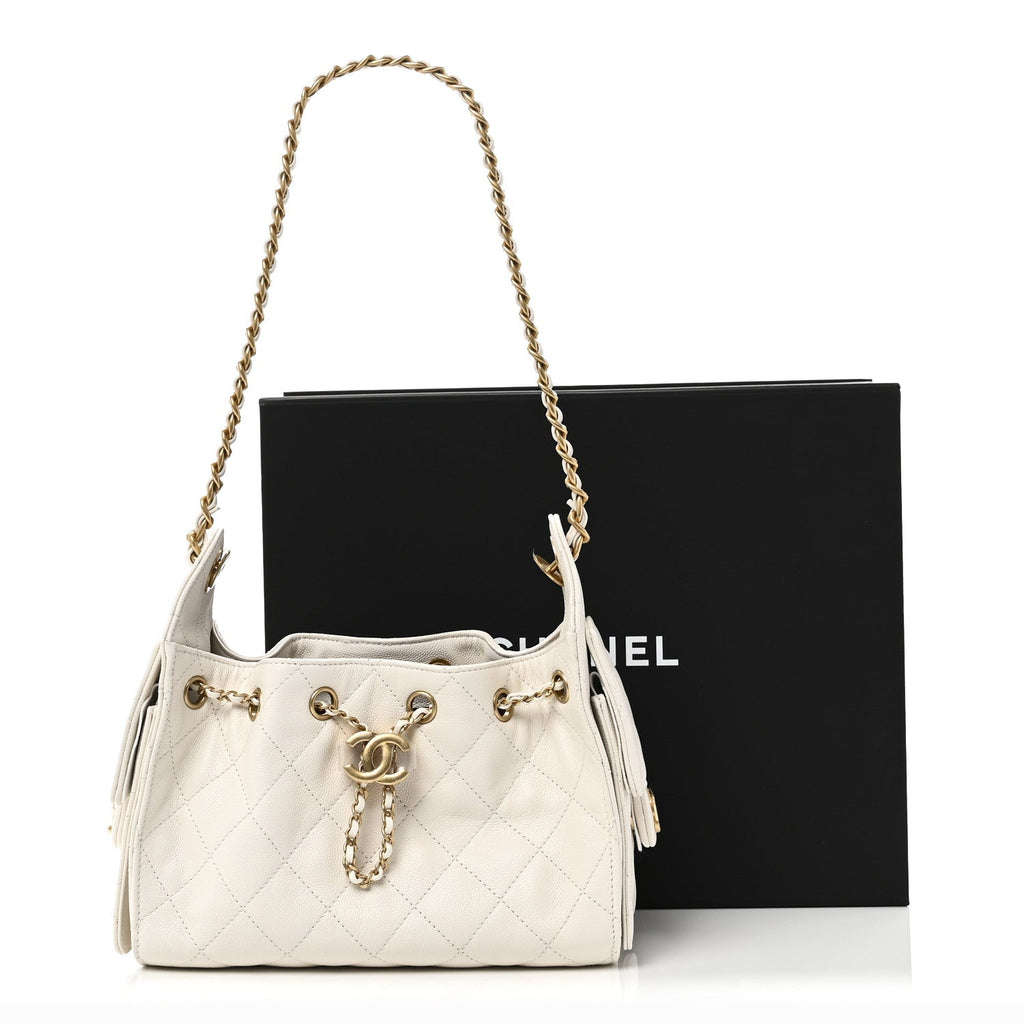 Chanel Caviar Quilted Mini Chanel 25 Handbag White