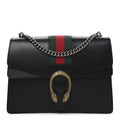 Gucci Calfskin Web Small Dionysus Shoulder Bag Black