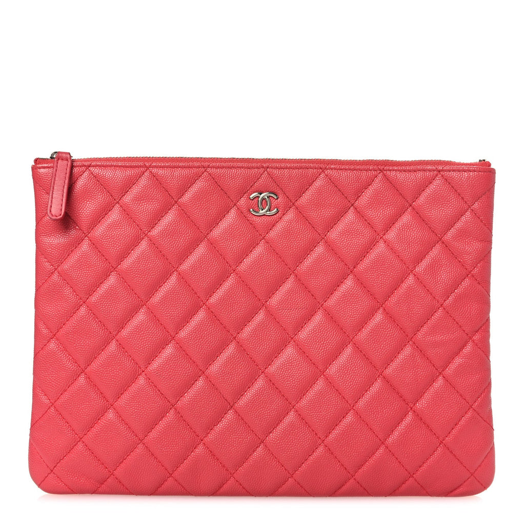 Caviar Quilted Medium Cosmetic Case Pink