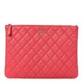 Caviar Quilted Medium Cosmetic Case Pink