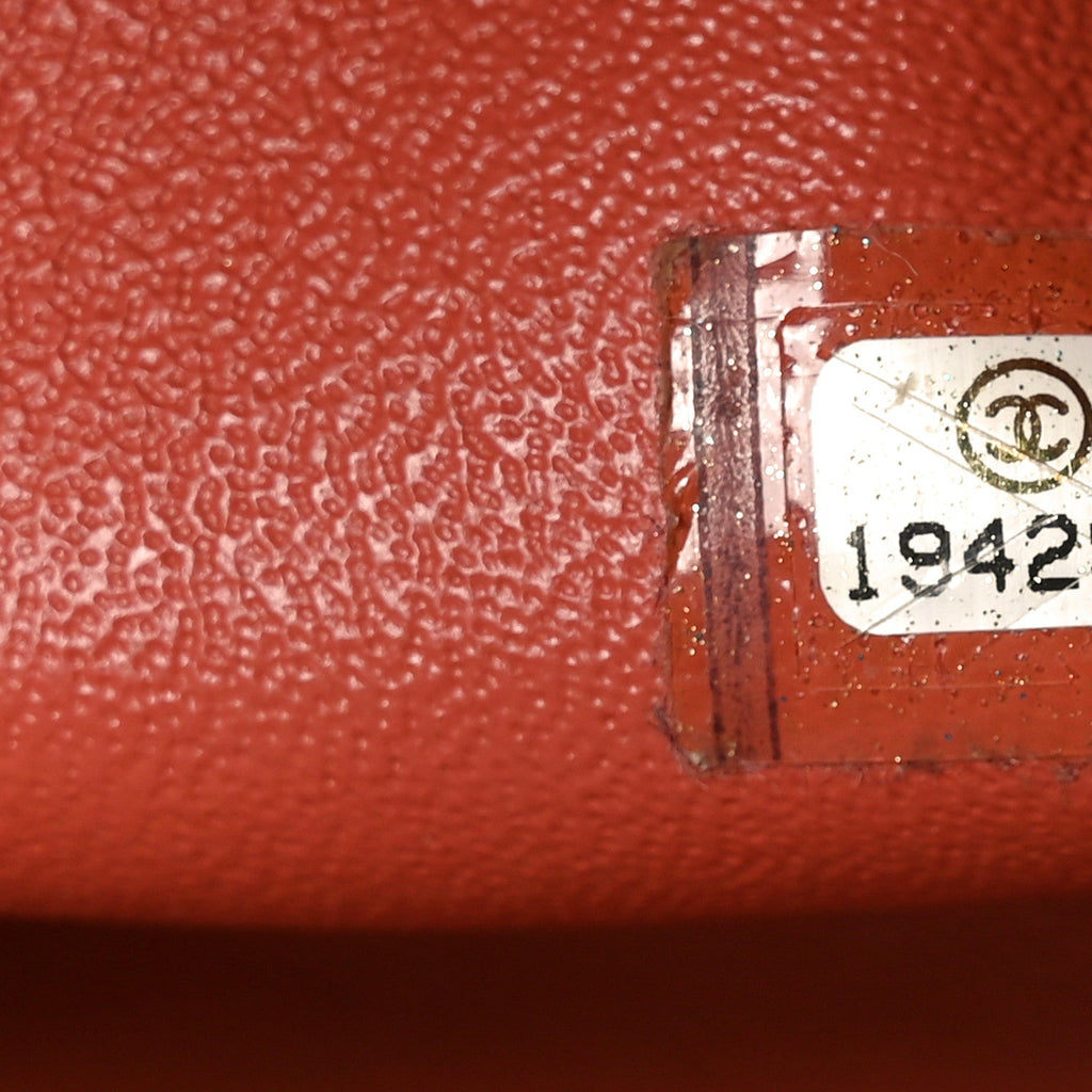 Chanel Lambskin Quilted Jumbo Double Flap Orange