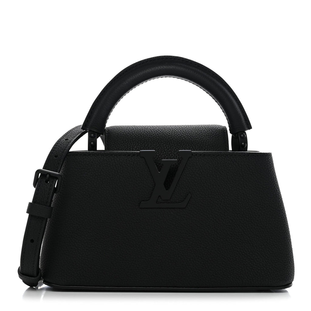Louis Vuitton Matte Taurillon Capucines East West Mini All Black
