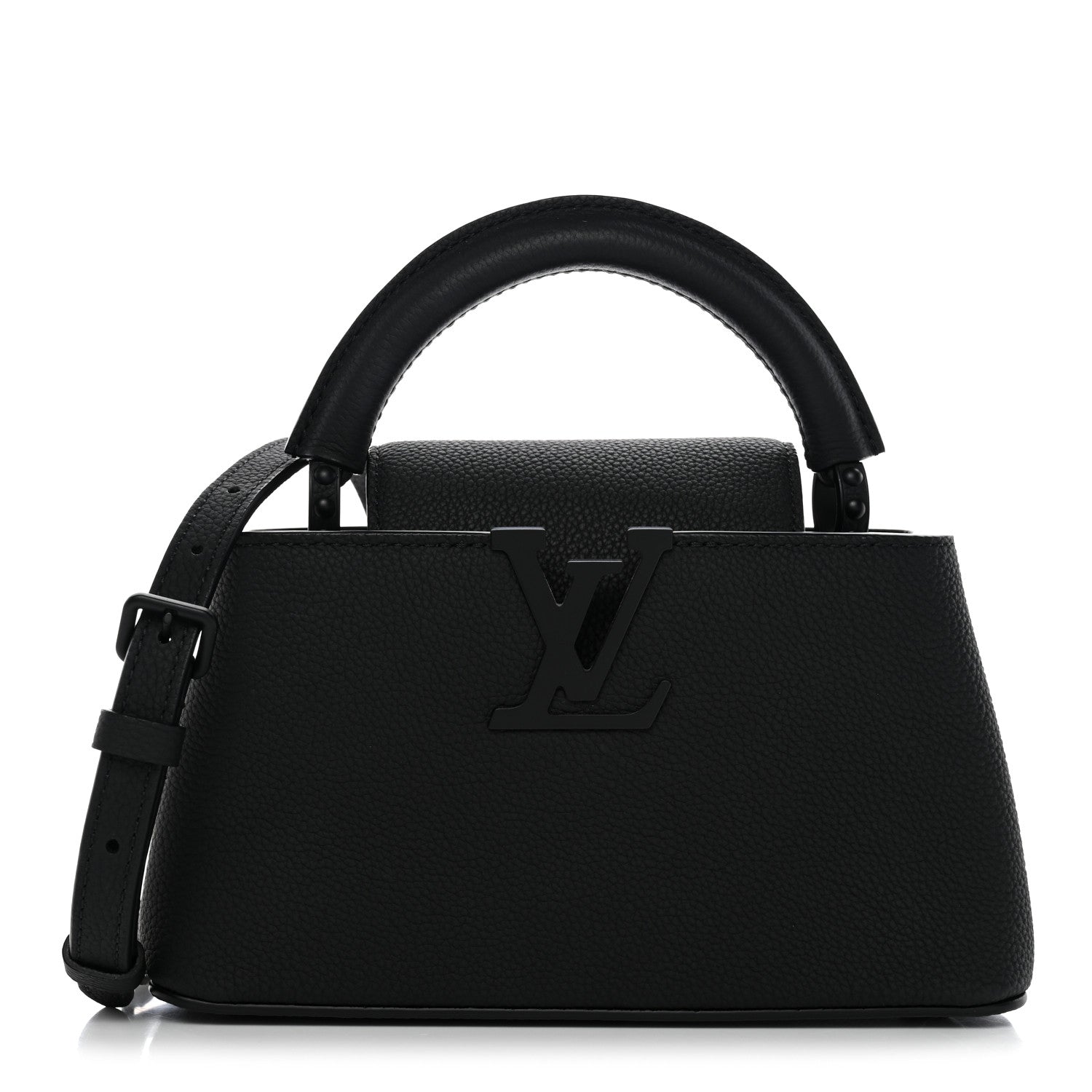 Louis Vuitton Matte Taurillon Capucines East West Mini All Black