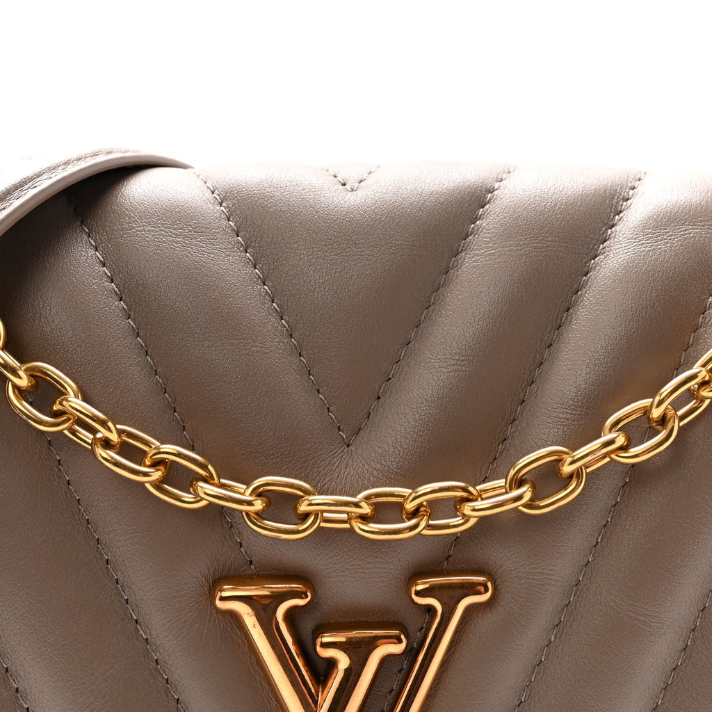 Louis Vuitton Calfskin LV New Wave Chain Bag Taupe