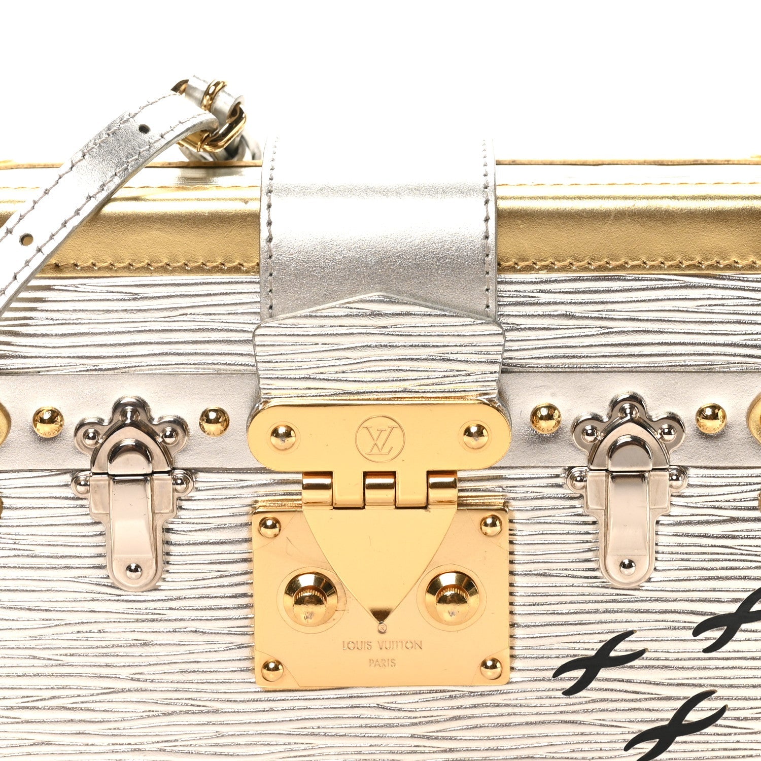 Louis Vuitton Metallic Epi Petite Malle Silver