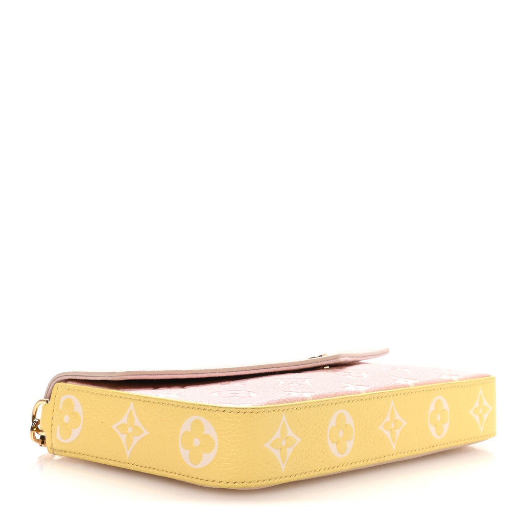 Louis Vuitton Empreinte Spring in the City Felicie Pochette Chain Wallet Pink Beige Yellow