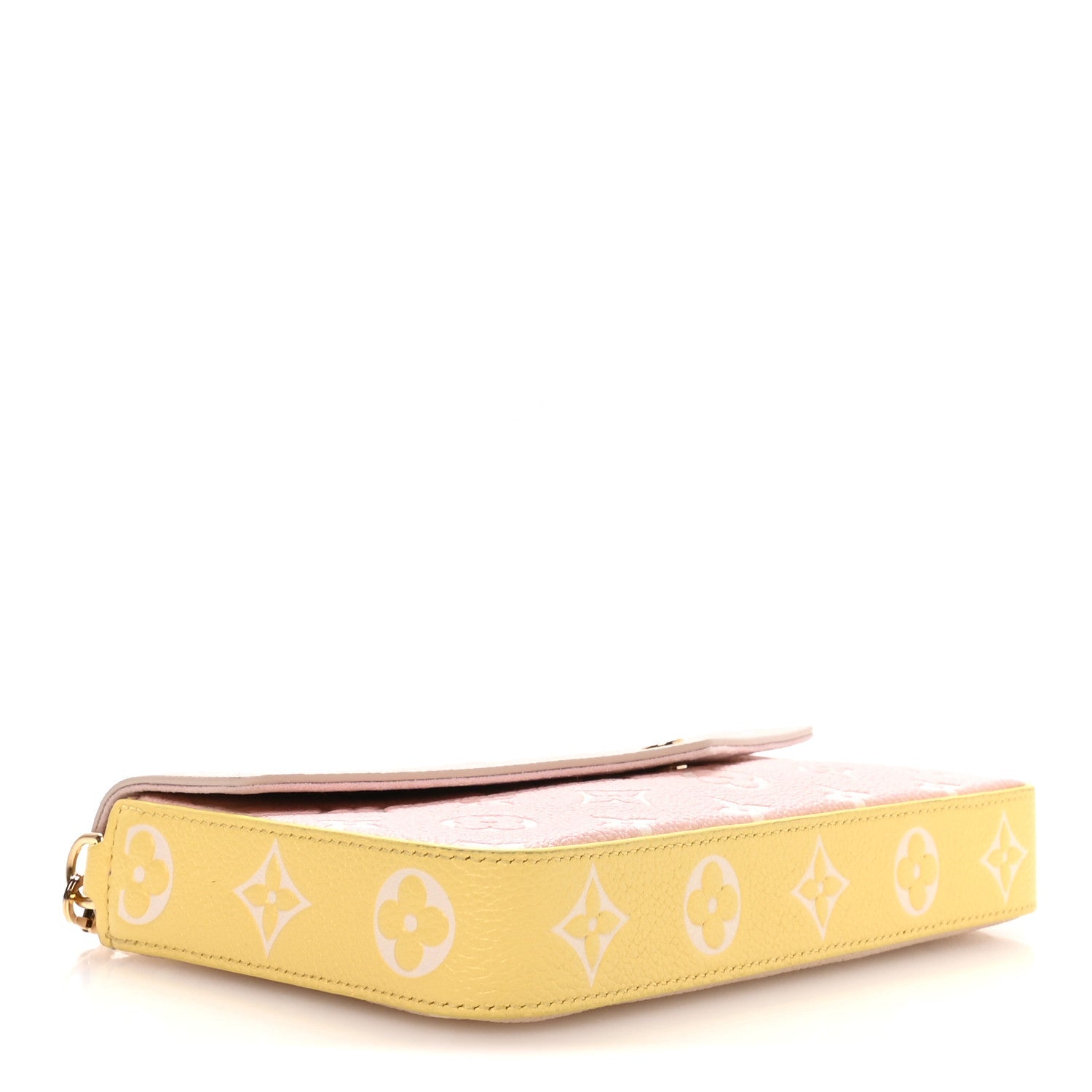 Louis Vuitton Empreinte Spring in the City Felicie Pochette Chain Wallet Pink Beige Yellow