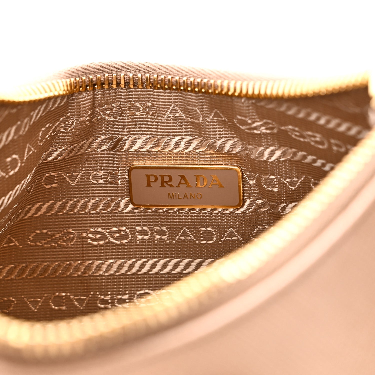Prada Saffiano Lux Re-Edition Mini Shoulder Bag Cammeo