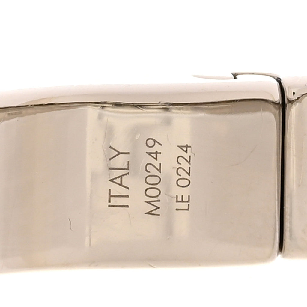 Louis Vuitton Brass Palladium Plated Nanogram Cuff S Silver