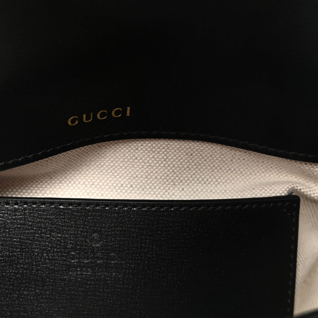 Gucci Azalea Calfskin Web Mini Horsebit 1955 Shoulder Bag Black