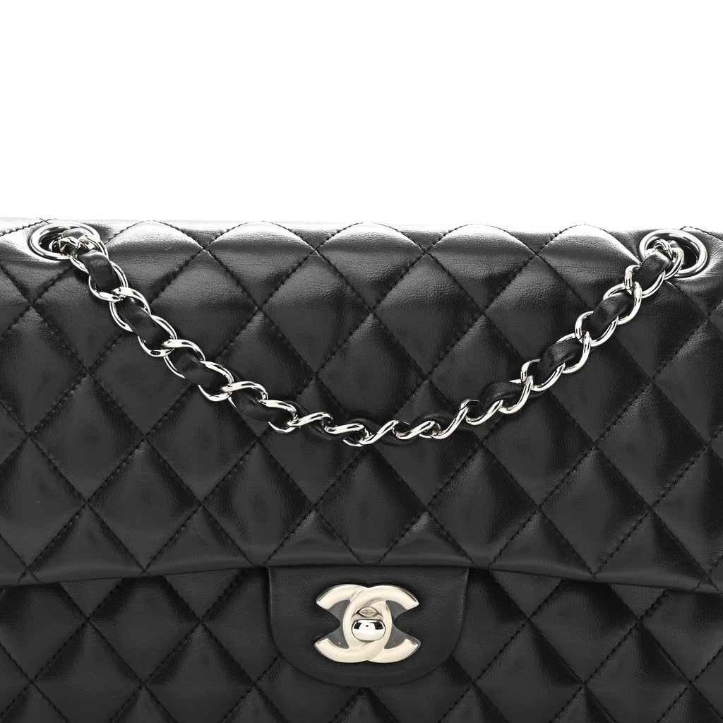 Chanel Lambskin Quilted Medium Double Flap Black