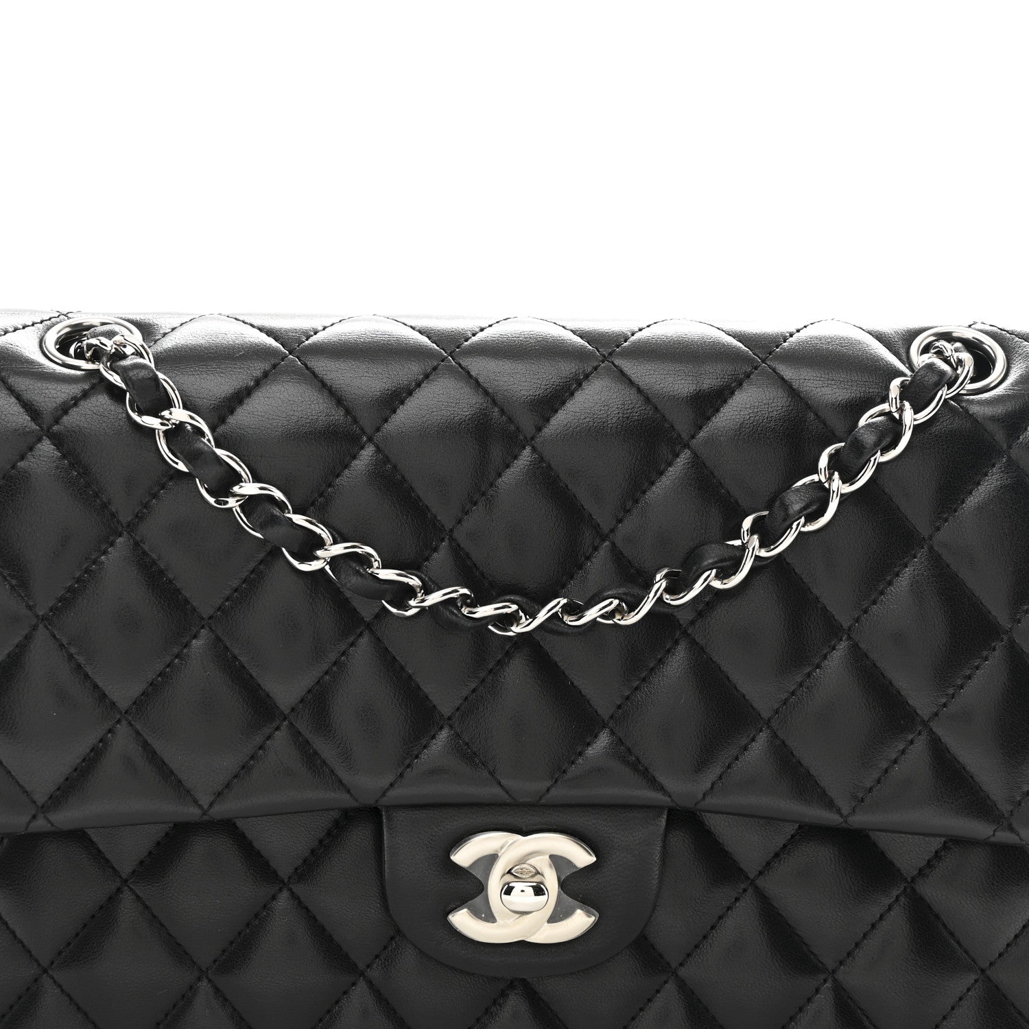 Chanel Lambskin Quilted Medium Double Flap Black