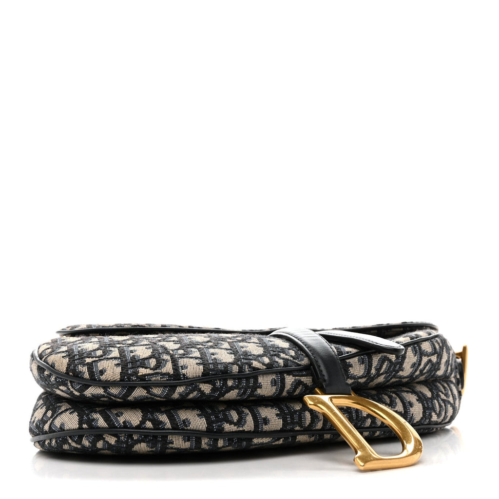 Christian Dior Oblique Saddle Bag Blue