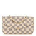 Louis Vuitton Damier Azur Pochette Felicie Chain Wallet Rose Ballerine