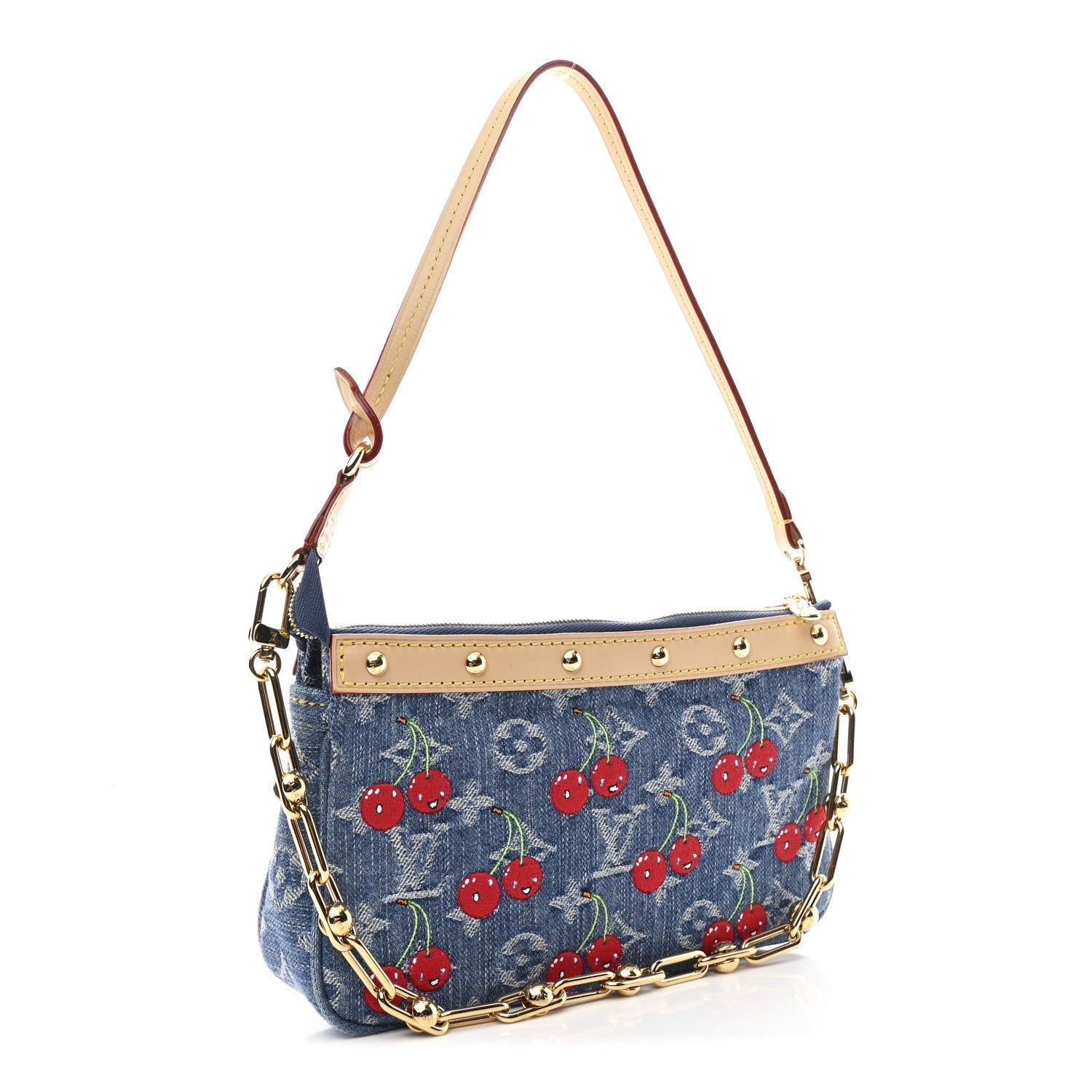 Louis Vuitton LV X TM Monogram Denim Cerises Pochette Accessories Blue